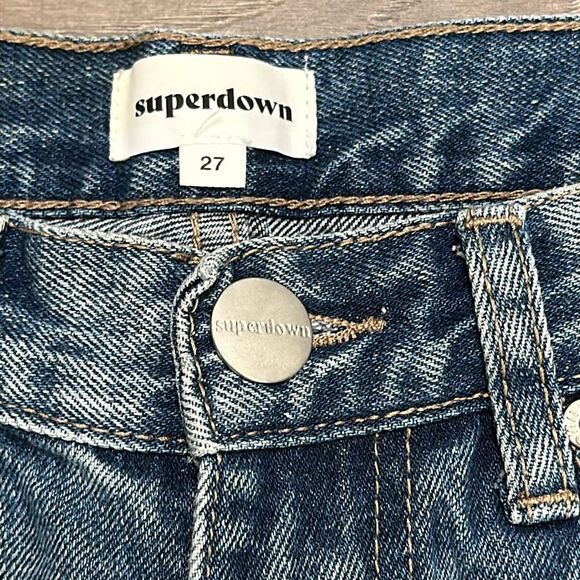 Superdown High Rise Crop Destructed‎ Ankle Jeans Size 27 - Picture 11 of 12